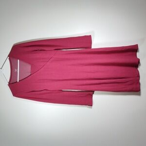 Horny Toad Tomboy faux wrap dress with long sleeves pink M